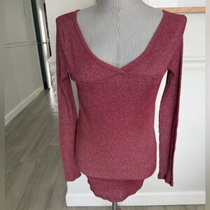 Michael Stars Deep Pink Long Sleeve Mini Dress